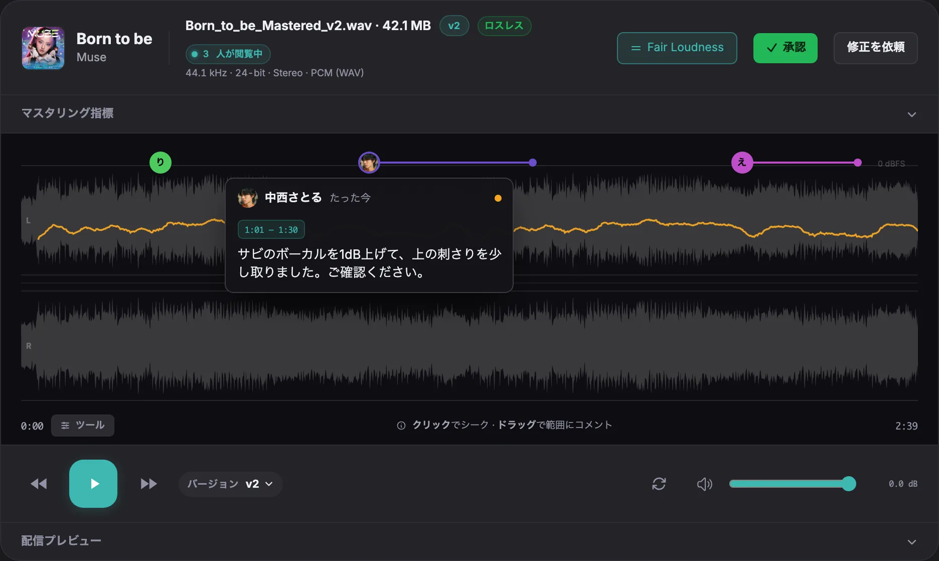 SoneamのFair Loudness