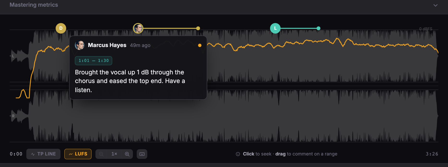 Waveform comments